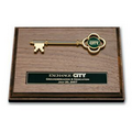 Wood Plaque w/ 5-1/2" Gold Key
